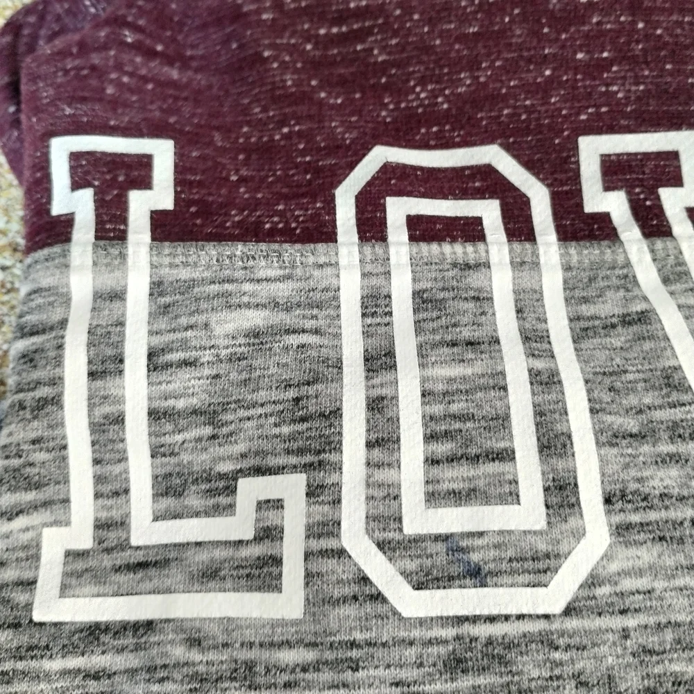 Reflex Womens medium Love Logo Pullover Blended Cotton Burgundy Hoodie crop top - Picture 10 of 12